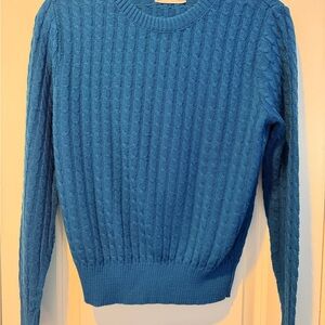 Alfred Dunner Teal Cable Knit Women's Sweater